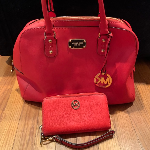 Orange/tangerine MK purse and wallet - Picture 1 of 5